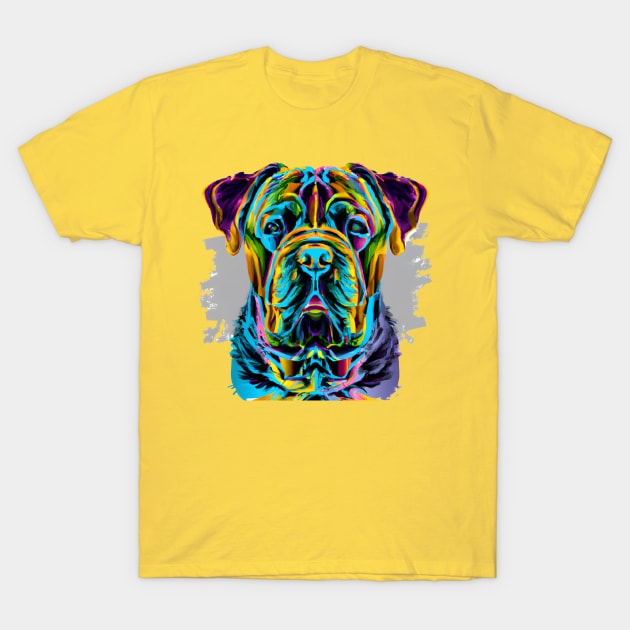 Presa Canario Canary Catch Dog Painting T-Shirt by Furrban